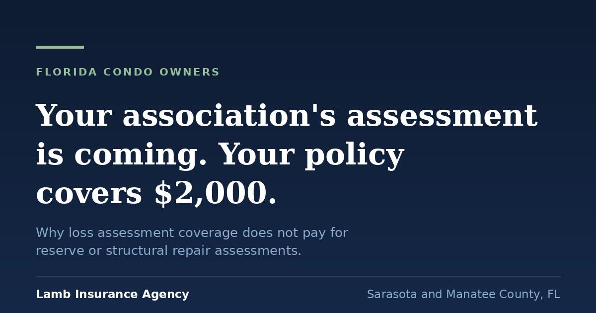 Your Condo Association's Assessment Is Coming. Your Policy Covers $2,000.